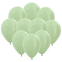 Ballonger, satin grön 10 st