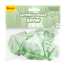 Ballonger, satin grön 10 st