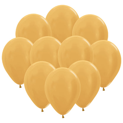 Ballonger, metallic guld 10 st
