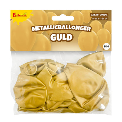 Ballonger, metallic guld 10 st