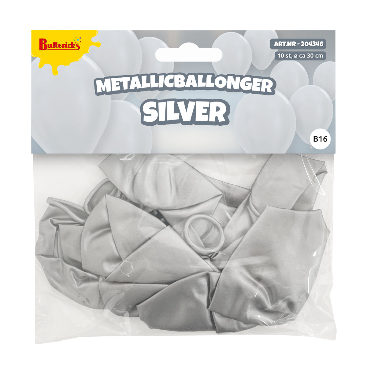 Ballonger, metallic silver 10 st