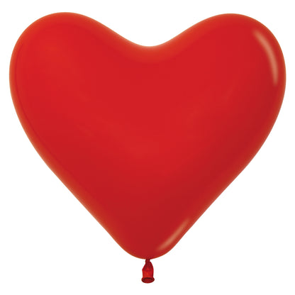 Ballonger, hjärta röd 6 st