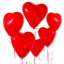 Ballonger, hjärta röd 6 st