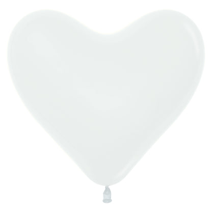 Ballonger, hjärta vit 6 st