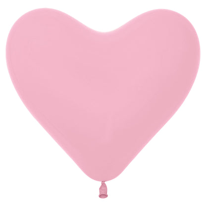Ballonger, hjärta ljusrosa 6 st
