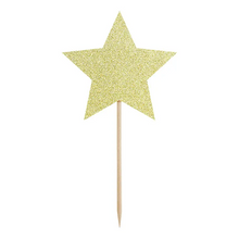 Cupcake toppers, stjärnor guld 6 st