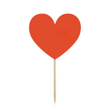 Cupcake toppers, hjärtan röda 6 st