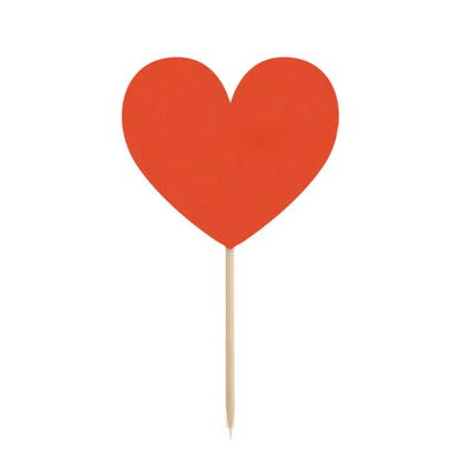 Cupcake toppers, hjärtan röda 6 st