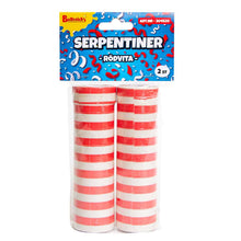 Serpentiner, röd/vit 2 st