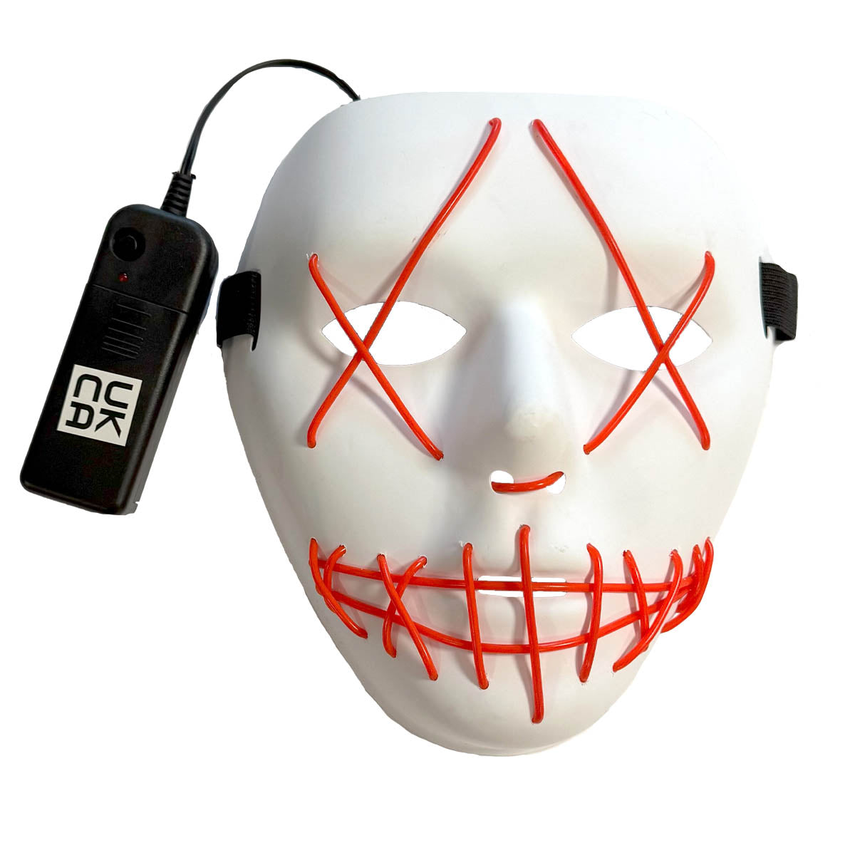 LED-mask, vit med rosa neon