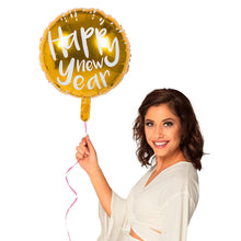 Folieballong, happy new year guld 45 cm