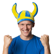 Vikingahjälm, blå/gul mjuk