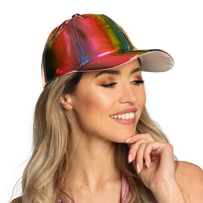Keps, metallic regnbåge
