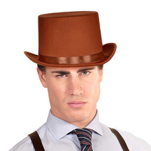 Hög hatt, satin brun