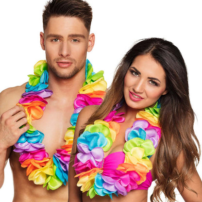 Hawaiikrans, regnbåge deluxe XL
