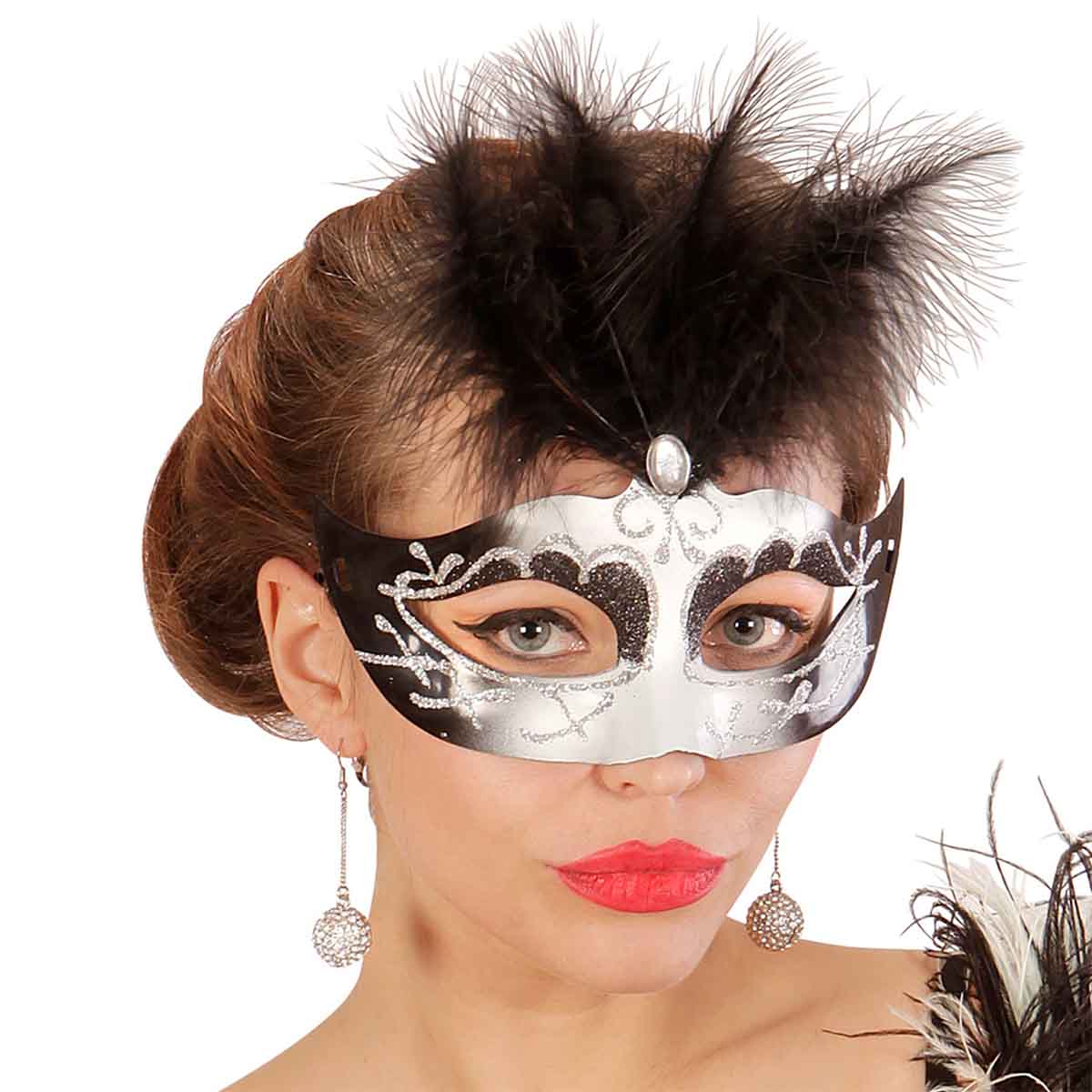 Ögonmask, Venice svart & vit