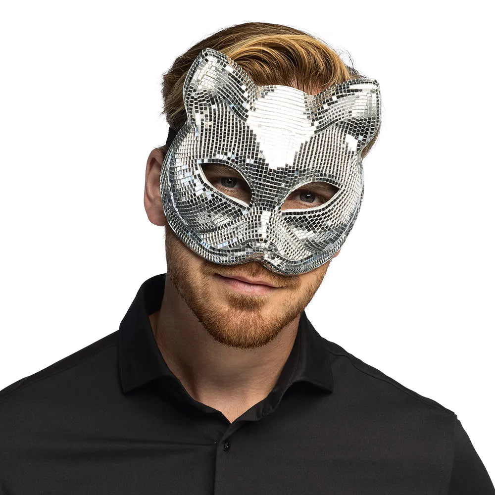 Ögonmask, disco cat silver