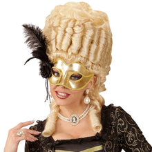 Ögonmask, gold venice med fjäder