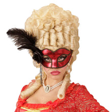 Ögonmask, red venice med fjäder