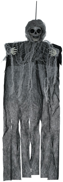 Prop, hängande skelett med svart tunika 60 cm