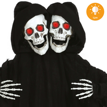 Prop, hängade dubbel dödskalle med ljus 170 cm