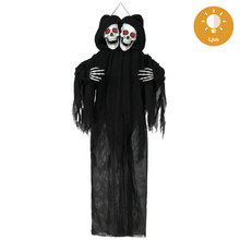 Prop, hängade dubbel dödskalle med ljus 170 cm