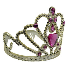 Tiara, guld med cerise hjärta