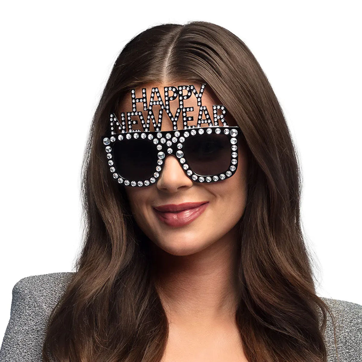 Glasögon, happy new year bling bling silver