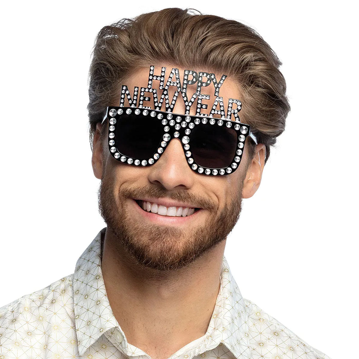 Glasögon, happy new year bling bling silver