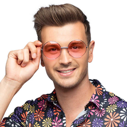 Solglasögon, runda rosa oversized