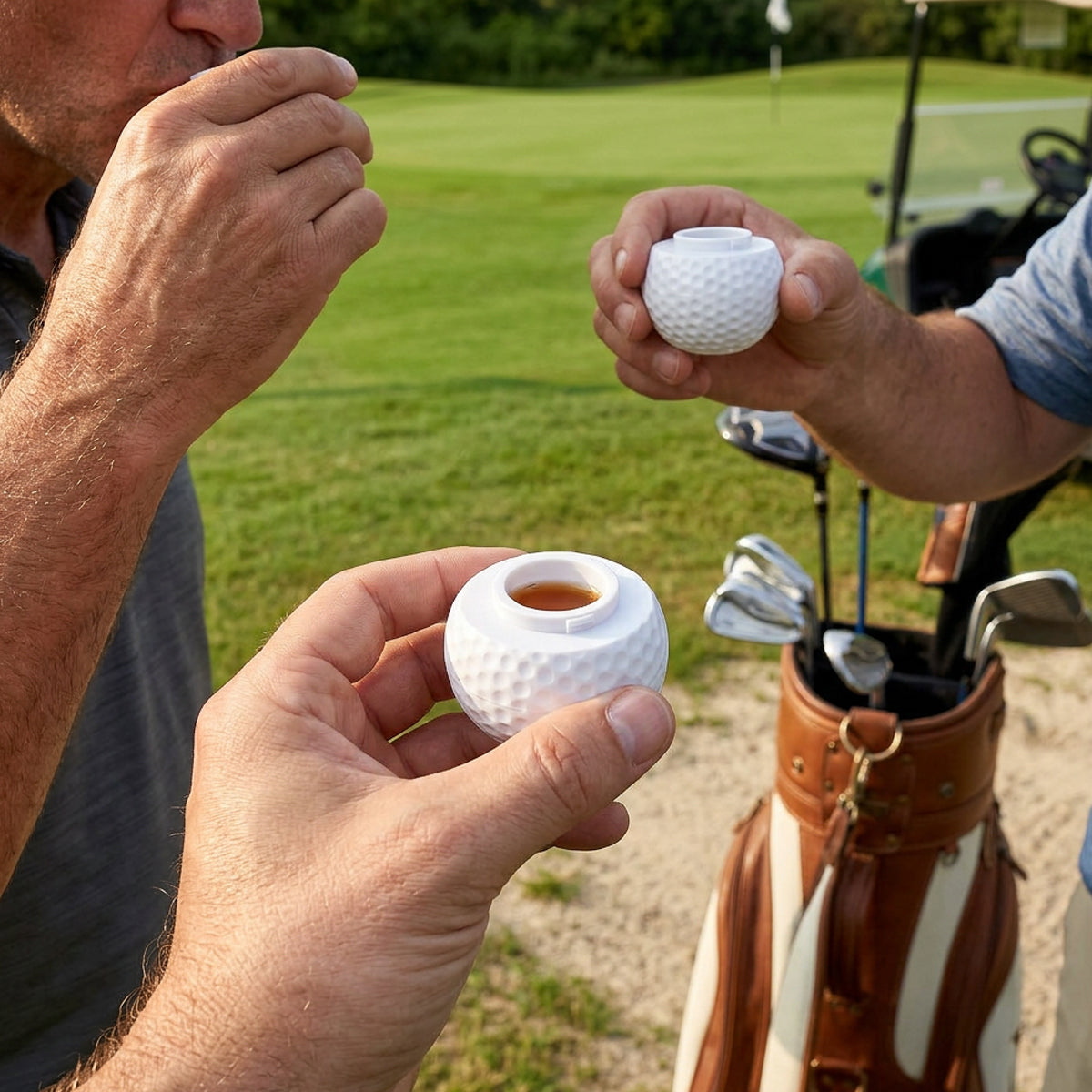 Shotglas, golfboll