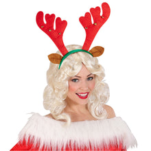 Diadem, renhorn med bjällror röd/grön