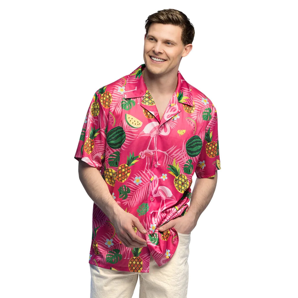 Hawaiiskjorta, summer flamingo