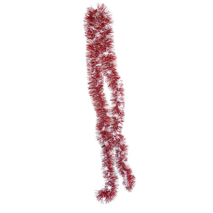 Glittergirlang, röd/vit snöflingor 90 mm 2 m