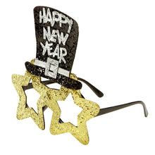 Glasögon, happy new year guld