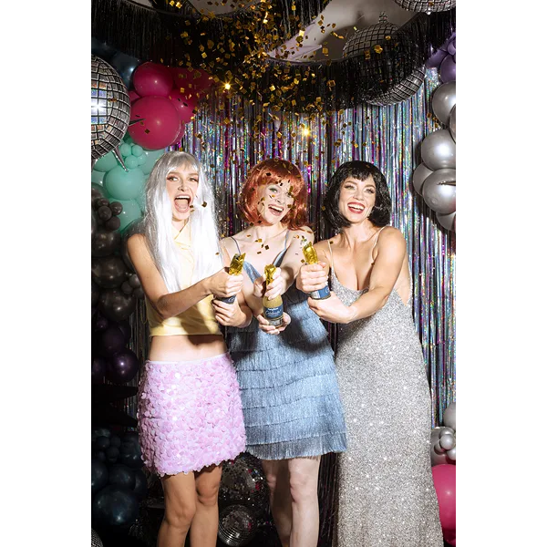 Konfettibomb, champagneflaska guld metallic 20,5 cm