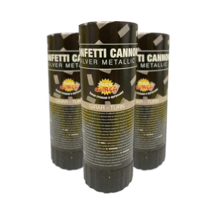 Konfettibomb, silver 3 st