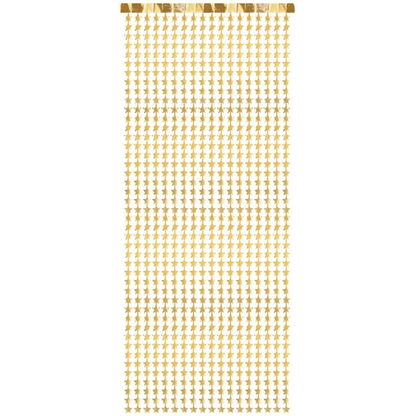 Glitterdraperi, stjärnor guld 100x245 cm