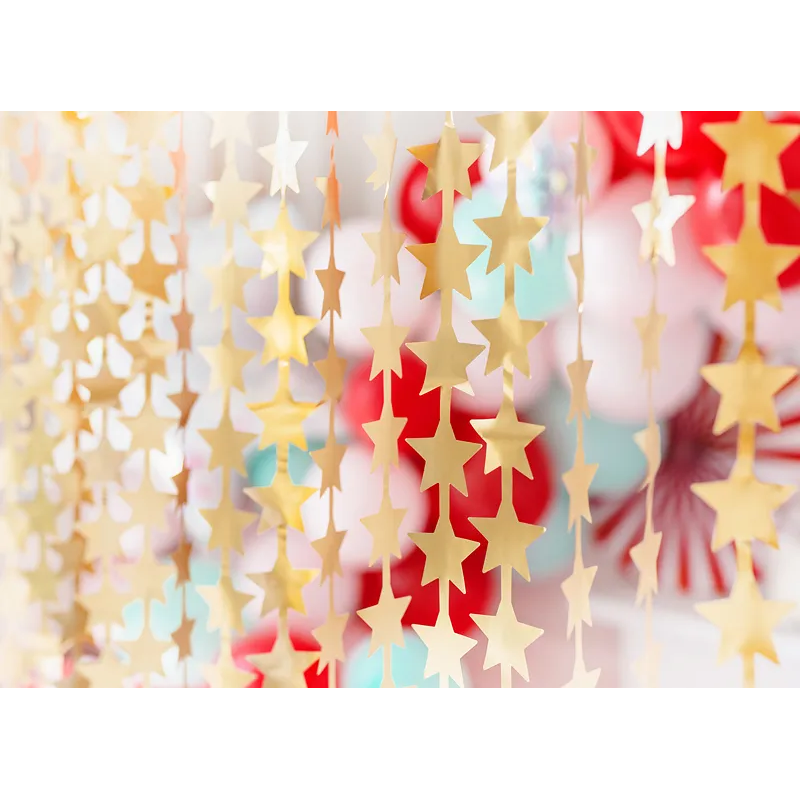 Glitterdraperi, stjärnor guld 100x245 cm