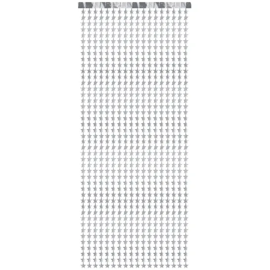 Glitterdraperi, stjärnor silver 100x245 cm