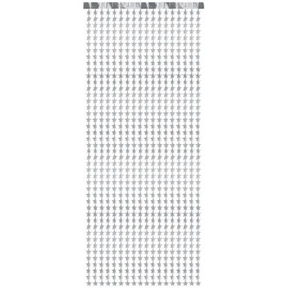 Glitterdraperi, stjärnor silver 100x245 cm