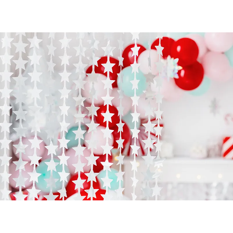 Glitterdraperi, stjärnor silver 100x245 cm