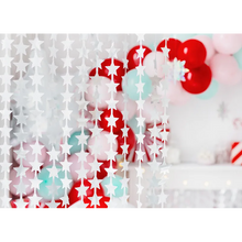 Glitterdraperi, stjärnor silver 100x245 cm