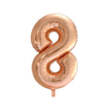 Folieballong, siffra 8 roséguld 86 cm