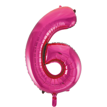 Folieballong, siffra 6 rosa 86 cm