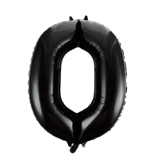 Folieballong, siffra 0 svart 86 cm