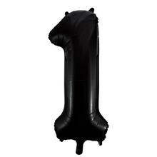 Folieballong, siffra 1 svart 86 cm