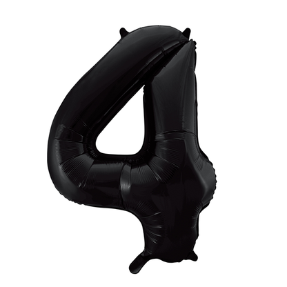 Folieballong, siffra 4 svart 86 cm