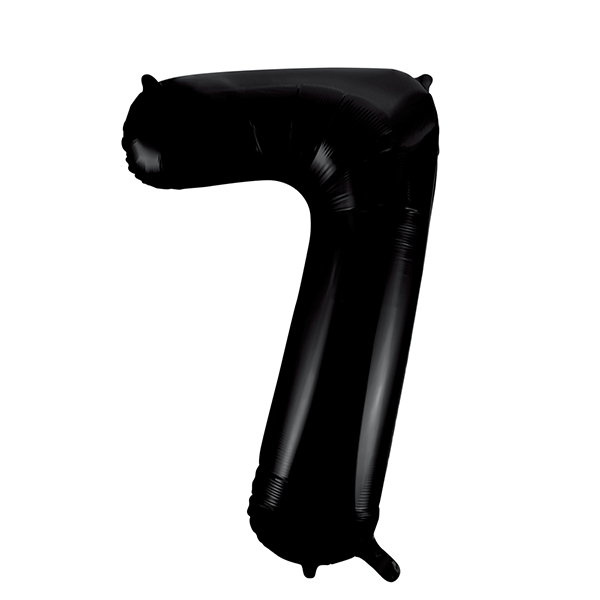 Folieballong, siffra 7 svart 86 cm