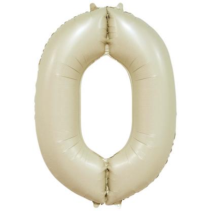 Folieballong, siffra 0 krämvit 86 cm
